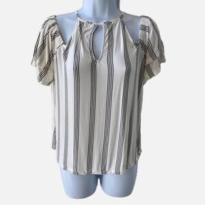 American Eagle Outfitters Soft & Sexy Loose shoulder Hole Striped T-Shirt Medium